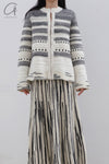 SWAYING/KNIT crochet stitched flower bud skirt SW22AW3B08 white/black grey
